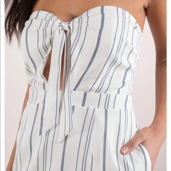 ⏰TOBI BLUE STRAPLESS DRESS - Picture 2 of 6